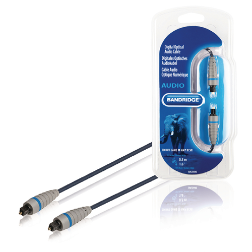 Männlicher Toslink Digitales Audiokabel - männlicher Toslink 0,50 m blau
