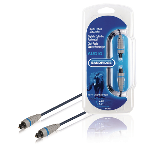 Digitales Audiokabel Toslink Männlich - männlicher Toslink 2,00 m blau