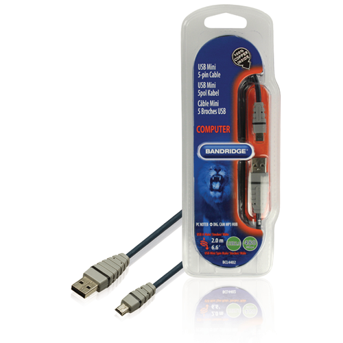 Cable USB 2.0 USB - Mini de 5 -pines Ronda de 2.00 m azul