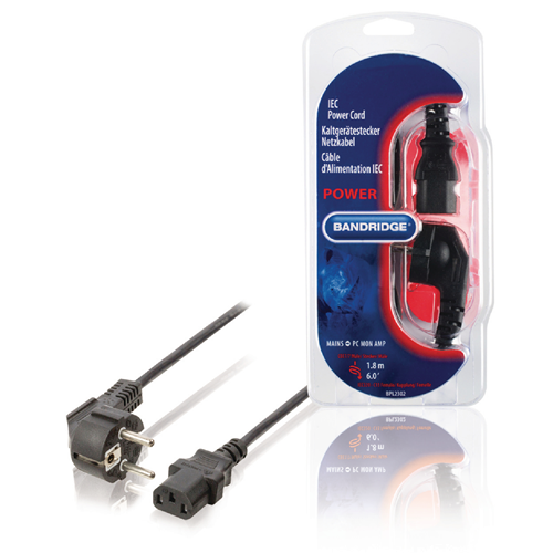 Schuko Tipo F (EEC 7/4) -IEC-320-C13 1.80 M Cable de alimentación negra
