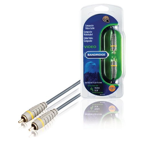 Câble composant RCA masculin - Male RCA 10,0 m bleu