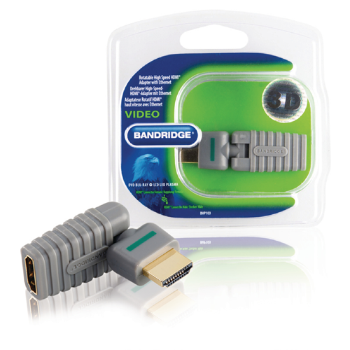 HDMI de alta velocidad con adaptador Ethernet de conector HDMI rotable - HDMI Gray Femenina