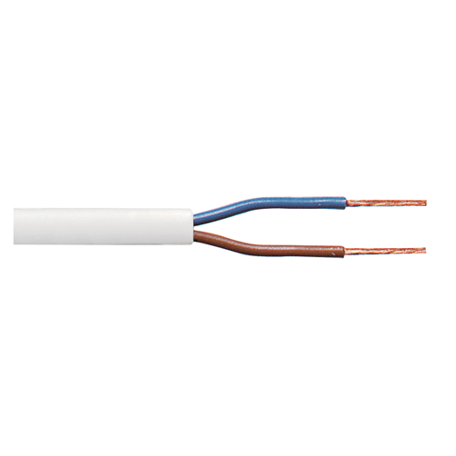2x 0.75 mm² 100 m Cable de alimentación de bobina blanca