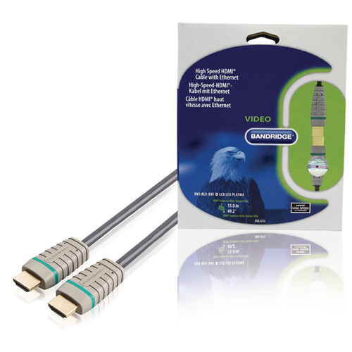 Câble HDMI haute vitesse avec connecteur HDMI Enhannet - Connecteur HDMI 15,0 m bleu