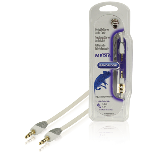 3,5 mm de câble masculin audio stéréo - 3,5 mm 3,00 m mâle blanc