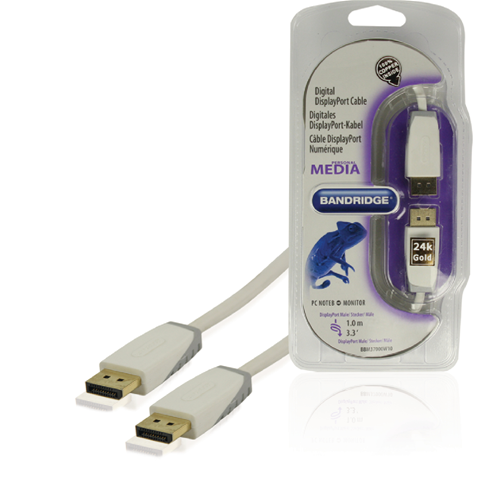 Displayport Cable Displayport male - male display 1.00 m white