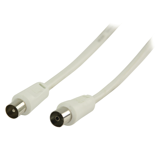 Cable coaxial coaxial macho - femenino coaxante (IEC) recto 20.0 m blanco