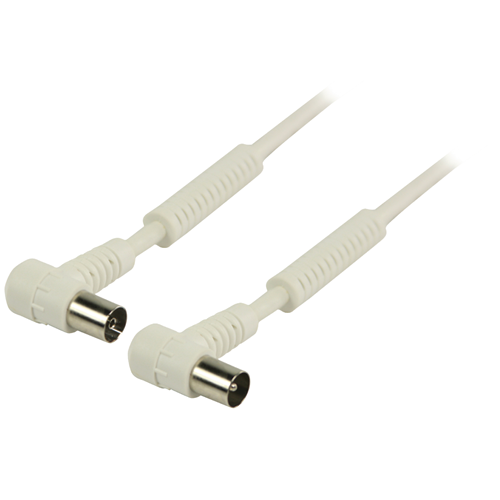 Cavo Coassiale 120 dB ad Angolo Coassiale Maschio - Femmina Coax (IEC) 20.0 m Bianco