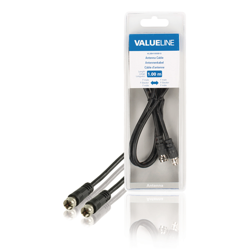 Antena F Cable macho - F Macho 1.00 m Negro