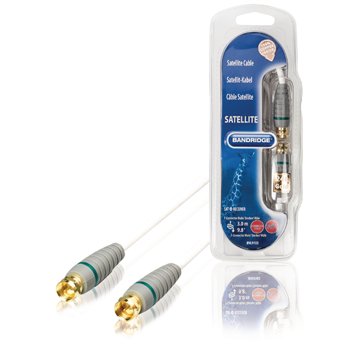 Antena f Cable macho - f Macho 3.00 m blanco