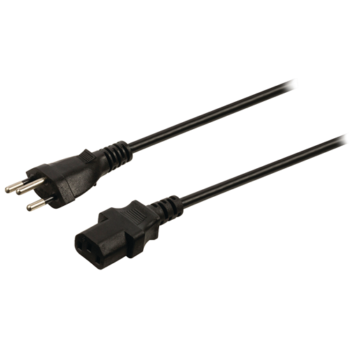 Schweizer Stromkabel CH Typ 12-IC-320-C13 10,0 m Schwarz