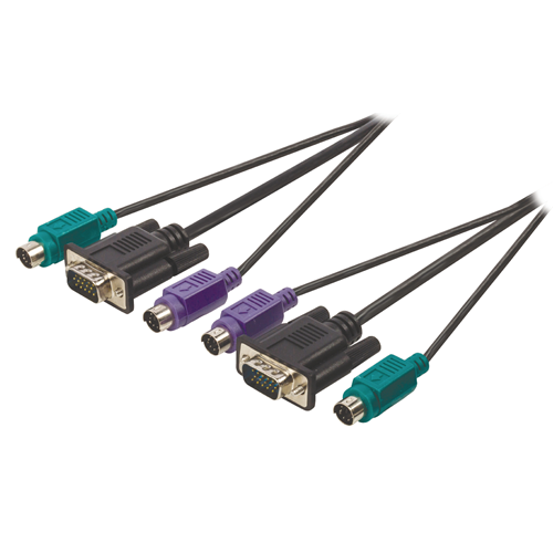 VGA männlich VGA -Kabel + 2x PS2 Männlich - männlicher VGA + 2x PS/2 männlich 2,00 m Schwarz