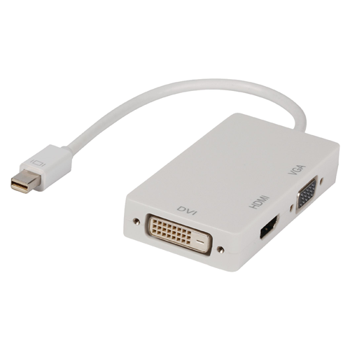 Mini Mini Displayport Herren -Männerkabel - weibliche VGA / DVI -D 24 + 1 Pin Frau + HDMI ™ 0,20 m Weiß