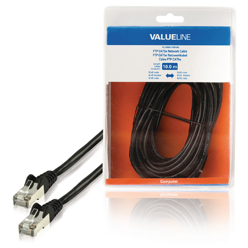 Cat5e cable FTP RJ45 (8P8C) male - rj45 (8p8c) male 10.0 m black