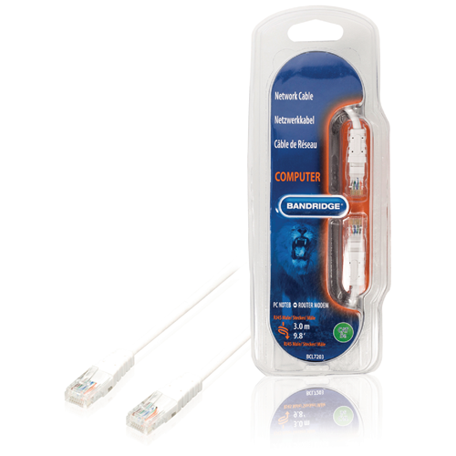 Câble Cat5e de l'UTP RJ45 (8p8c) mâle - RJ45 (8p8c) Mâle 3,00 m blanc