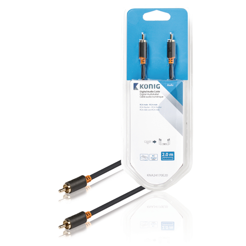 Männliches RCA Digitales Audiokabel - männliches RCA 2,00 m Anthrazit