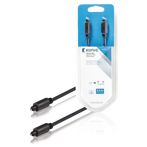 Männlicher Toslink Digitales Audiokabel - männlicher Toslink 3,00 m Anthrazit