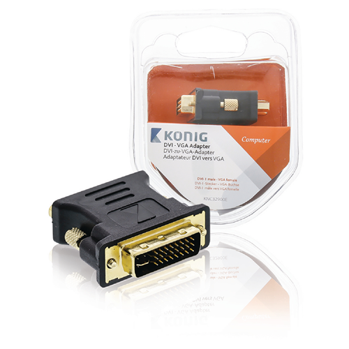 DVI DVI-I 24 + 5-Pin male-anthracite female vga