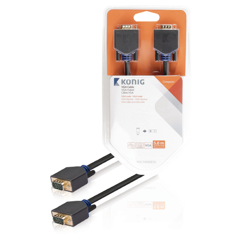 VGA männliches VGA -Kabel - VGA männlich 5,00 m Anthrazit