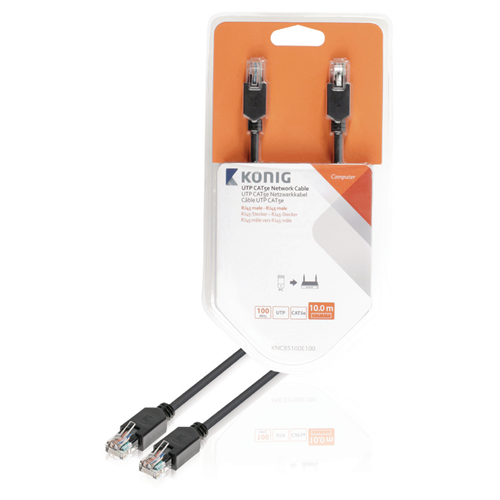 Cat5e cable of the UTP RJ45 (8P8C) male - RJ45 (8p8C) male network cable 10.0 m anthracite