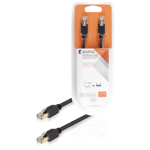 CAT6 F / UTP cable RJ45 Network (8p8C) male - rj45 (8p8c) male 1.00 m anthracite