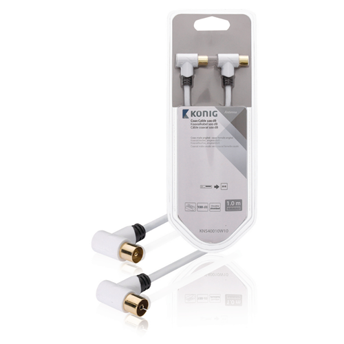 Coaxial cable 100 db coaxial male - female coax (IEC) 1.00 m white