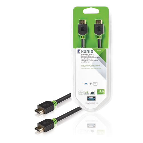 HDMI High Speed ??Cable With HDMI ENHONRNET - HDMI CONNECTOR 1.00 M Anthracite