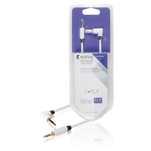 3,5 mm männlicher Kabel -Audio -Stereo - 3,5 mm 0,50 m weißer Mann