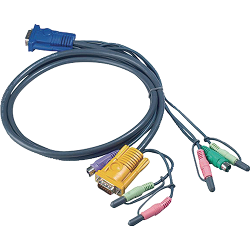 KVM VGA Cable macho / 2x PS / 2 enchufe / 2x 3.5 mm masculino - aten sphd15 -y / 2x 3.5 mm espina / e 1.8 m