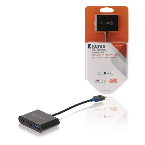 USB 3.1 Adaptateur USB-C masculin-C-USB Une anthracite féminine / USB-C femelle / HDMI