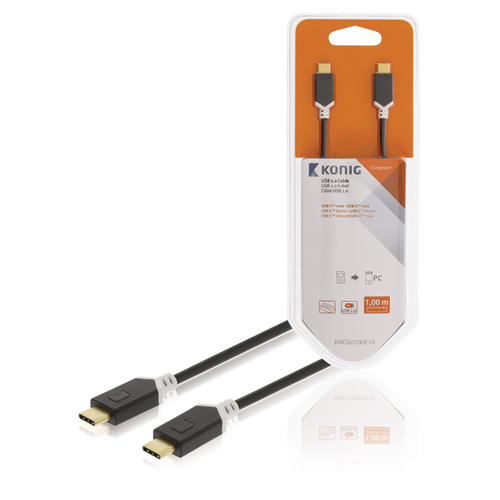 USB 2.0 USB-C mâle mâle-c mâle 1,00 m anthracite