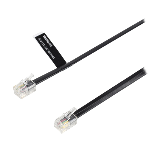 Telecom Cable RJ10 (4P4C) male - rj10 (4p4c) male flat 1.00 m black