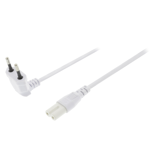 Männliche Euro-Power-Kabel-IC-320-C7 3,00 m Weiß