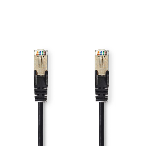 Cable de red Cat 5e SF/UTP | Macho rj45 - macho rj45 | 1.5 m | Negro