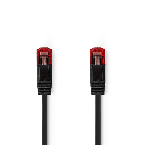 Flat Network Cable Cat 6 UTP | Männlicher RJ45 - männlicher RJ45 | 3,0 m | Schwarz