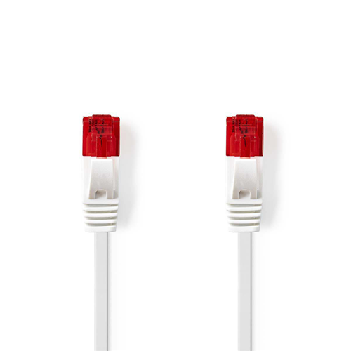 Flat Network Cable Cat 6 UTP | Männlicher RJ45 - männlicher RJ45 | 0,5 m | Weiß