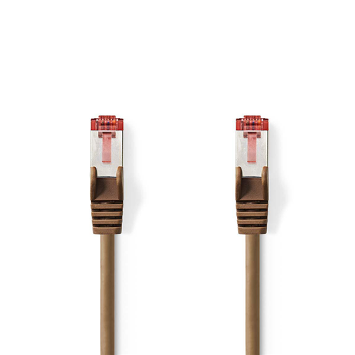 Cable de red Cat 6 S/FTP | Macho rj45 - macho rj45 | 1.0 m | Marrón