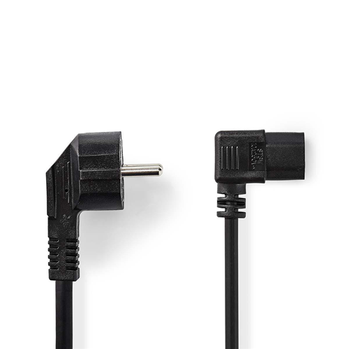 Stromkabel | Schuko angled male-ic-320-c13 abgewinkelt | 10 m | Schwarz
