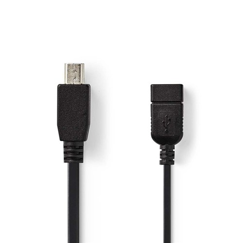 ON-THE-GO USB 2.0 cable | Mini 5 pin male - female | 0.2 m | Black