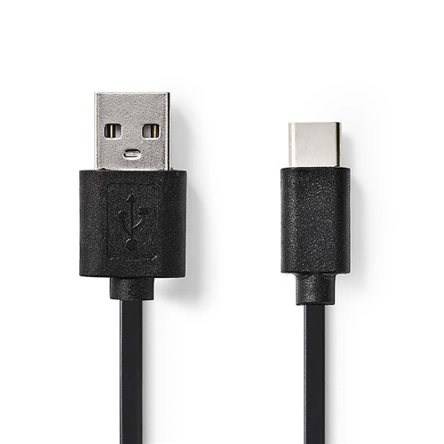 USB 2.0 cable | Male type C - Male | 0.1 m | Black