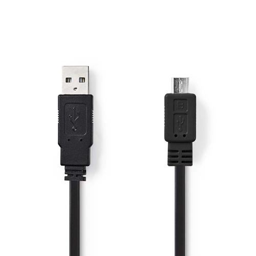 USB 2.0 flat cable | Male - Micro B Male | 1.0 m | Black