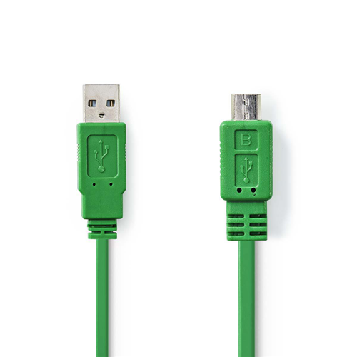 Câble USB 2.0 | Mâle - Micro B mâle | 1,0 m | Vert