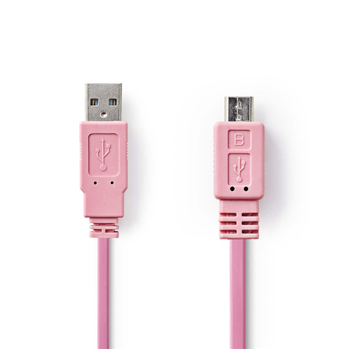 USB 2.0 cable | Male - Micro B Male | 1.0 m | Rose