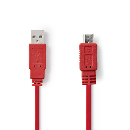 USB 2.0 Kabel | Männlich - micro b männlich | 1,0 m | Rot