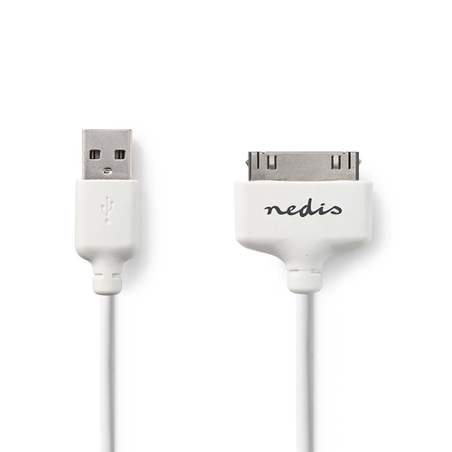 Cable para sincronización y carga | Muelle de manzana a 30 pin masculino - USB masculino | 2.0 m | Blanco