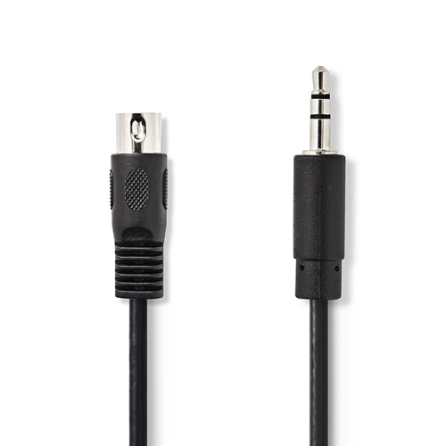 DIN AUDIO CABLE CABLE | 5 -pin Maschio Din cable - 3.5 mm male | 2.0 m | Black