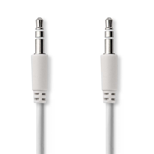 Spirierte Kabel -Stereo -Audio | 3,5 mm männlich - 3,5 mm männlich | 1,0 m | Weiß