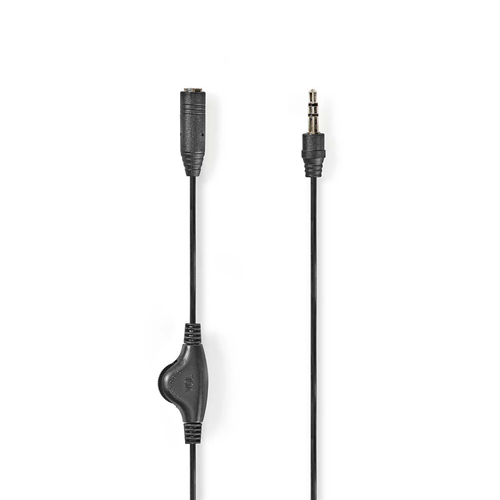 Stereo -Audiokabel mit Volumensteuerung | 3,5 mm männlich - 3,5 mm weiblich | 1,0 m | Schwarz