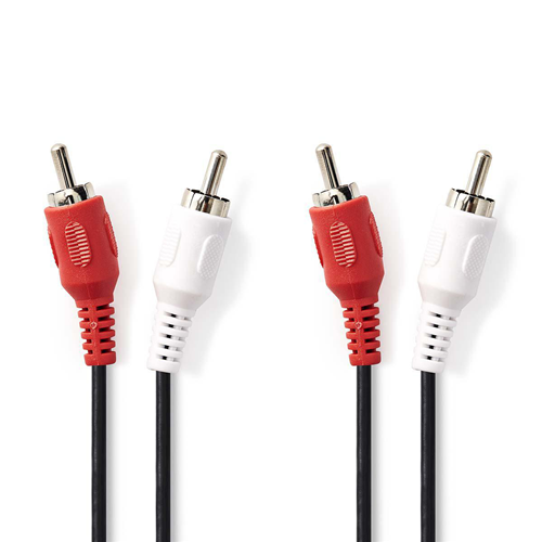Cavo Audio Stereo | 2x RCA maschio - 2x RCA maschio | 2.0 m | Nero