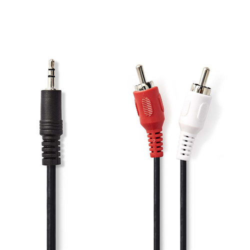 Cavo Audio Stereo | Maschio da 3,5 mm - 2x RCA maschio | 1.0 m | Nero